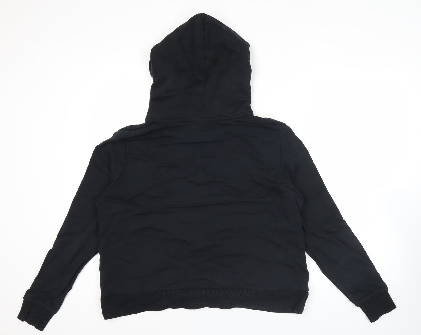 Puma Women Black Pullover Hoodie Size 12 Floral Logo Sportswear