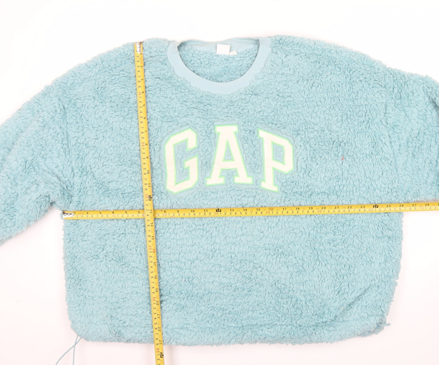 GAP Women Blue Fleece Logo Pullover Sweatshirt XL