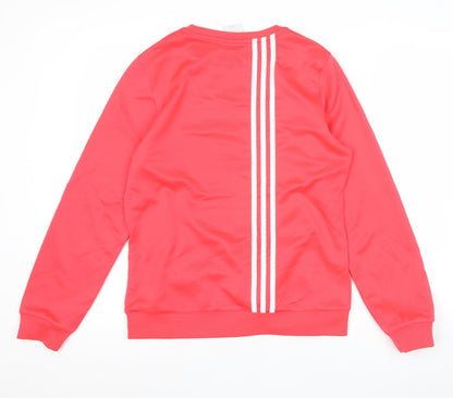 Adidas Women’s Pink Logo Sweatshirt Size 14 Pullover Cotton Blend