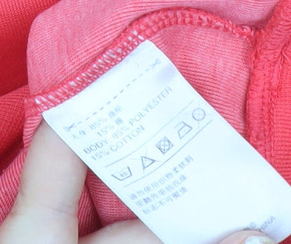 Adidas Women’s Pink Logo Sweatshirt Size 14 Pullover Cotton Blend