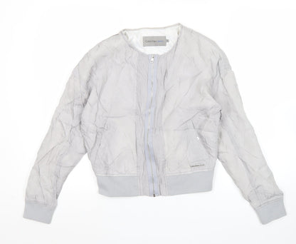 Calvin Klein Jeans Women’s Grey XS Bomber Jacket Cotton Zip