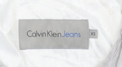 Calvin Klein Jeans Women’s Grey XS Bomber Jacket Cotton Zip
