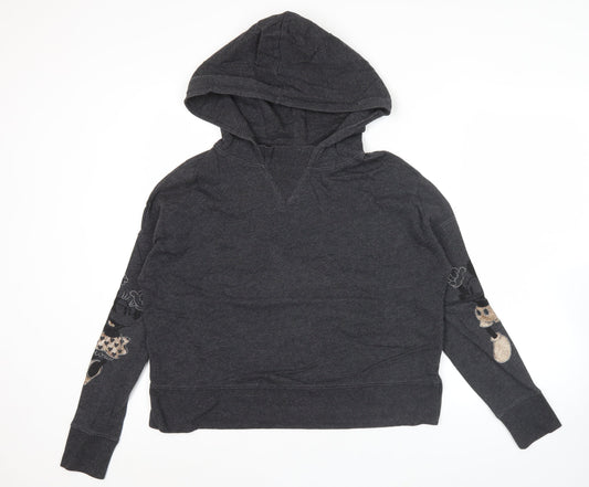 Disney Gap Womens Charcoal Hoodie XS Pullover Embroidered Love Graphic