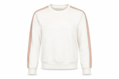 Converse Women Ivory Pink Stripe Sweatshirt Medium Cotton Blend