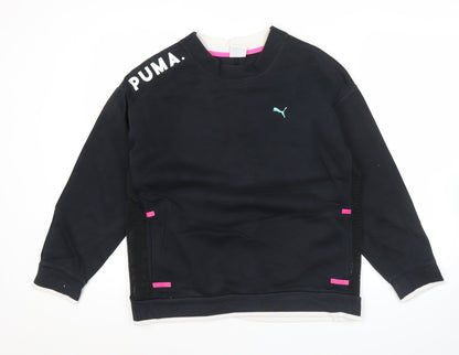 Womens UK Size M PUMA Black Pullover Sweatshirt