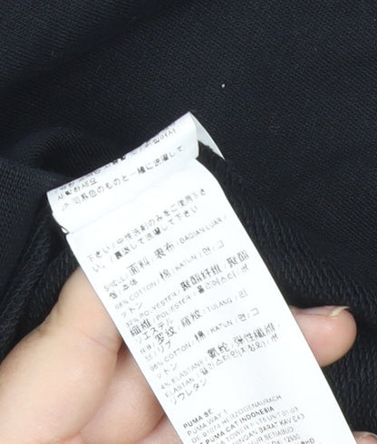 Puma Womens Black Sweatshirt Medium Logo Print Crew Neck Pullover