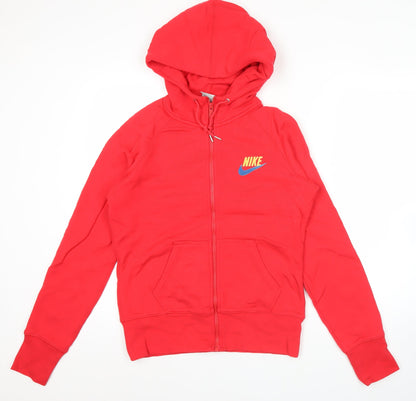 Nike Womens Red Full Zip Hoodie XL Sportswear Logo