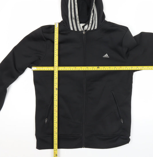 Adidas Womens Black Full Zip Hoodie Jacket Size 12 UK ClimaWarm