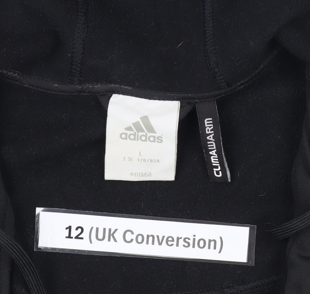 Adidas Womens Black Full Zip Hoodie Jacket Size 12 UK ClimaWarm