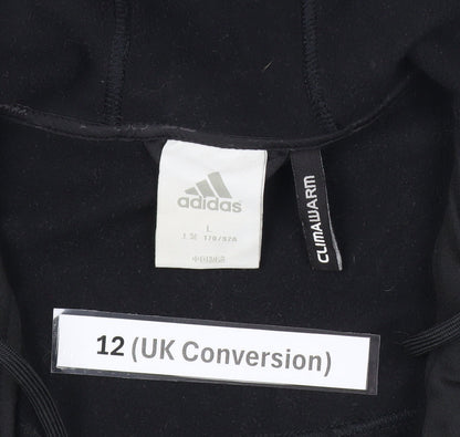 Adidas Womens Black Full Zip Hoodie Jacket Size 12 UK ClimaWarm