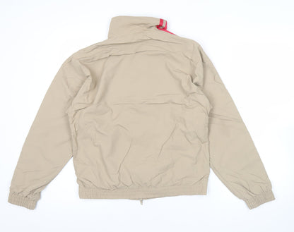 Adidas Womens Beige Track Jacket Size 8 Full Zip Lightweight