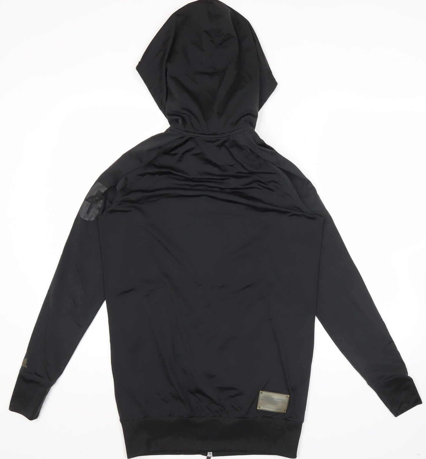 Adidas Womens Black Size 12 Full Zip Hoodie Sweatshirt Sportswear