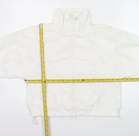 Adidas Womens White Size 12 Track Jacket Lightweight Full Zip