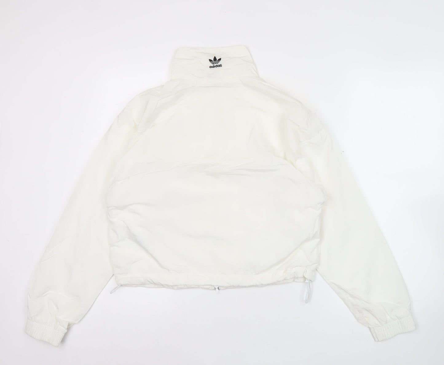 Adidas Womens White Size 12 Track Jacket Lightweight Full Zip