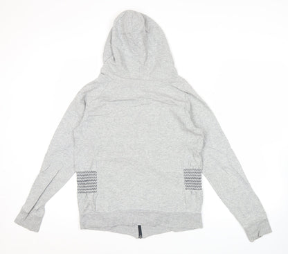 Adidas Women’s Grey Full Zip Hoodie Size 12 UK Cotton Blend