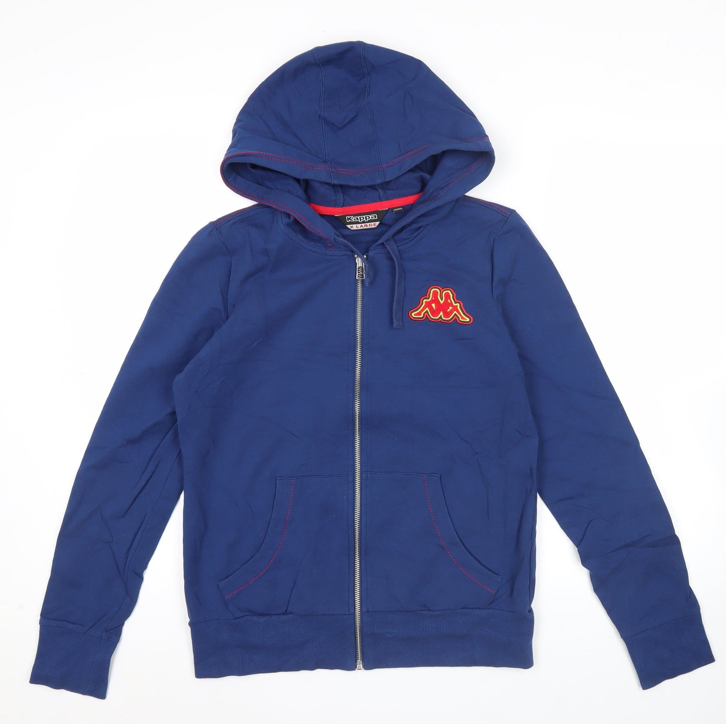 Kappa Womens Blue Full Zip Hoodie UK 12 Logo Sportswear