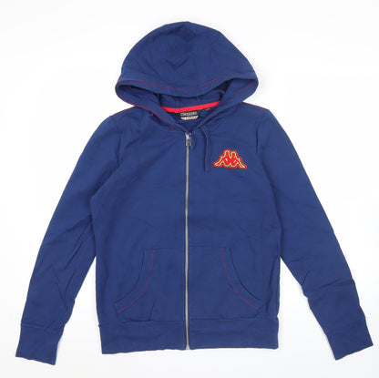 Kappa Womens Blue Full Zip Hoodie UK 12 Logo Sportswear