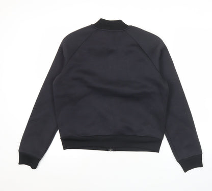 Adidas Women Black Size 12 Track Jacket Full Zip Sportswear