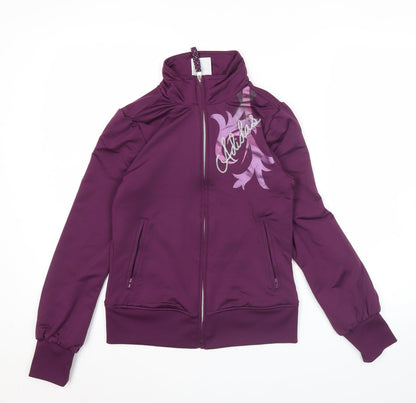 Adidas Women’s Purple Track Jacket Size 6 Slim Fit Full Zip