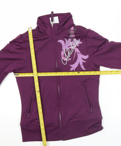 Adidas Women’s Purple Track Jacket Size 6 Slim Fit Full Zip