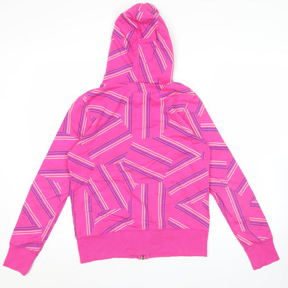 Nike Womens Pink Full Zip Hoodie Sweatshirt Size M Cotton Sportswear