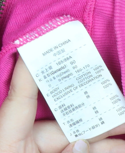 Nike Womens Pink Full Zip Hoodie Sweatshirt Size M Cotton Sportswear