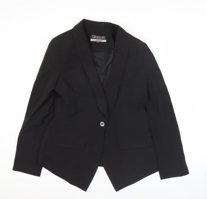 Kappa Women’s Black Blazer Jacket Size 12 Shawl Lapel Workwear