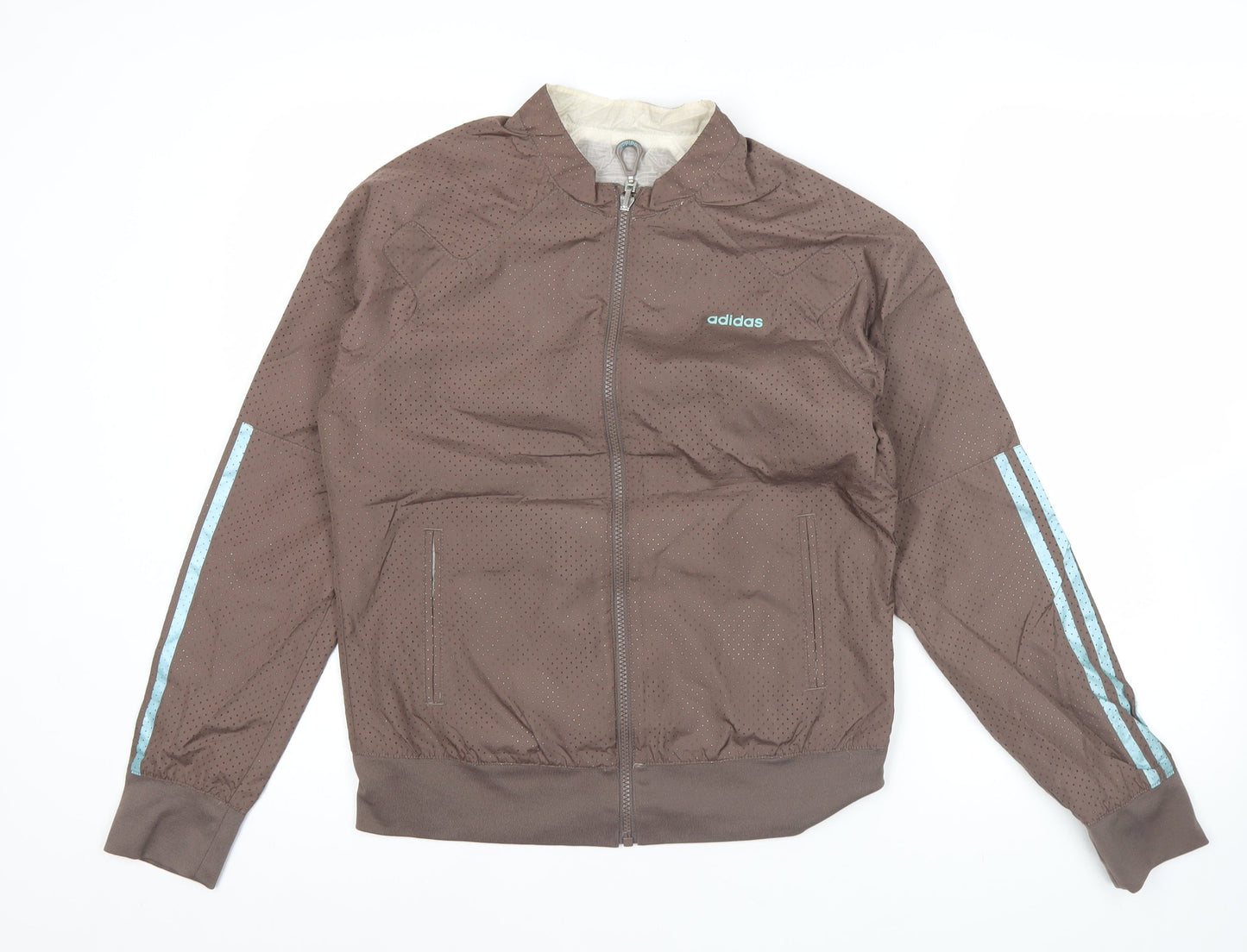 Adidas Women’s Brown Track Jacket Size 12 Lightweight Activewear