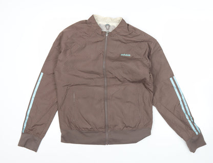 Adidas Women’s Brown Track Jacket Size 12 Lightweight Activewear