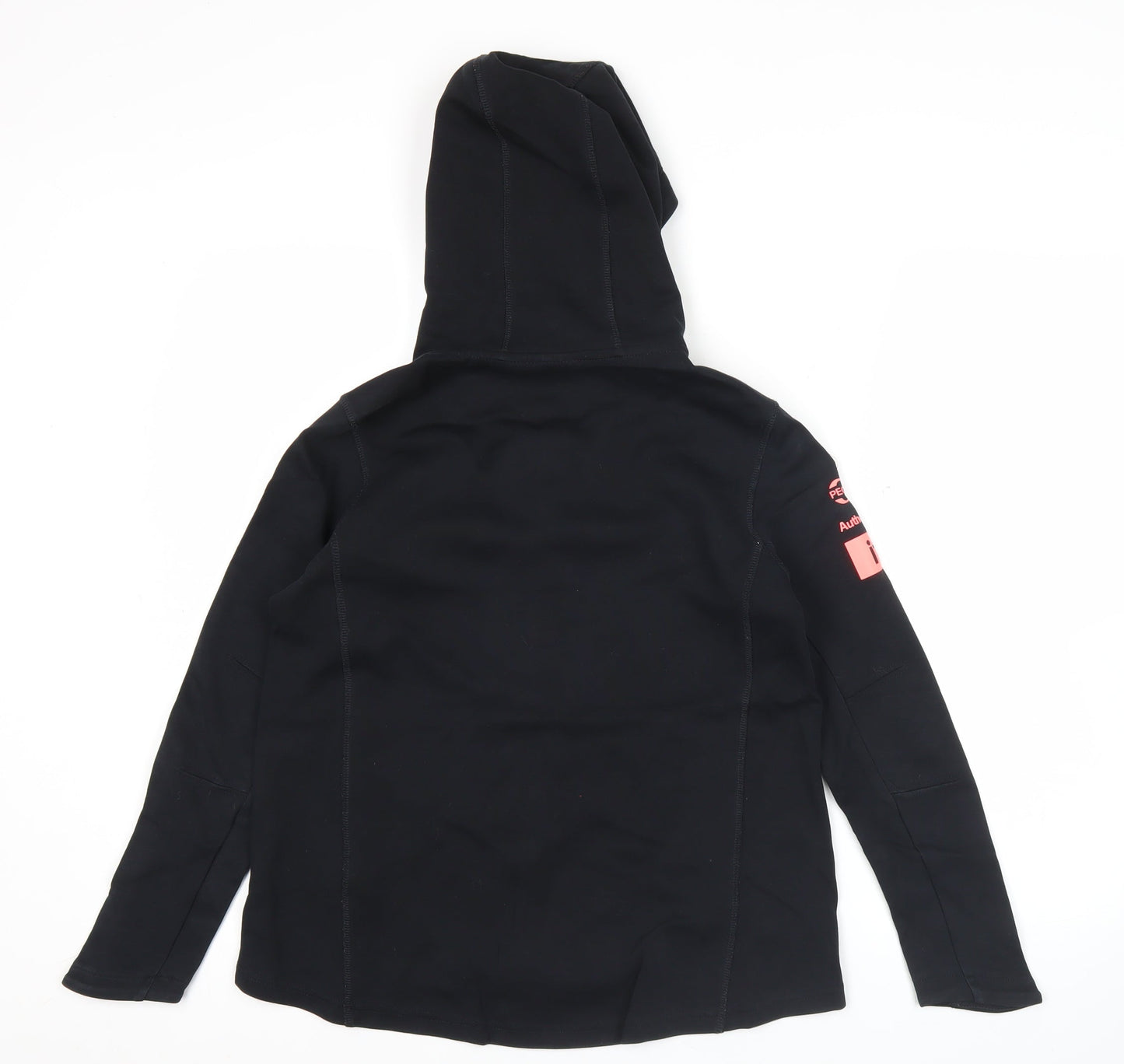 Kappa Womens Black Full Zip Hoodie Sweatshirt Size 12 Logo Sportswear