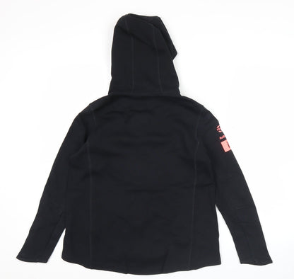 Kappa Womens Black Full Zip Hoodie Sweatshirt Size 12 Logo Sportswear