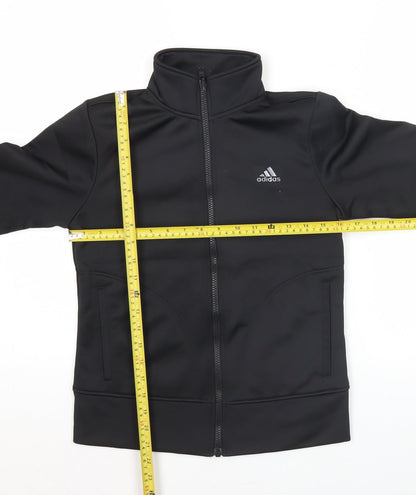 Adidas Women's Black Size 8 Slim Fit Track Jacket Full Zip