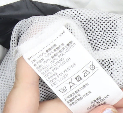 Adidas Womens Black White Size 12 Windbreaker Jacket Hooded