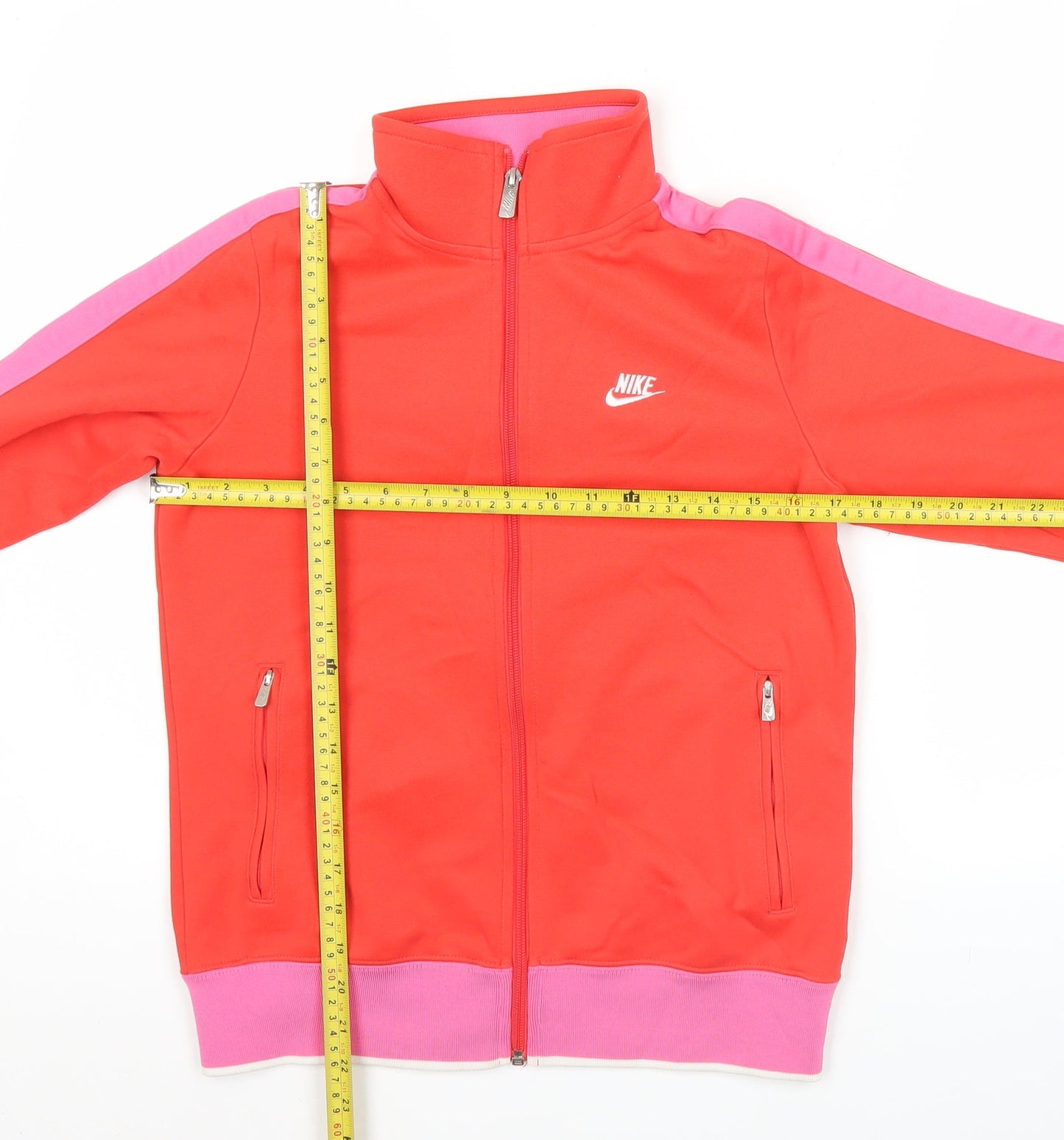 Nike Womens Red Track Jacket XL Full Zip Athleisure Activewear