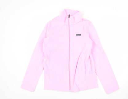 Columbia Womens Pink Fleece Jacket Size L Full Zip Outdoor