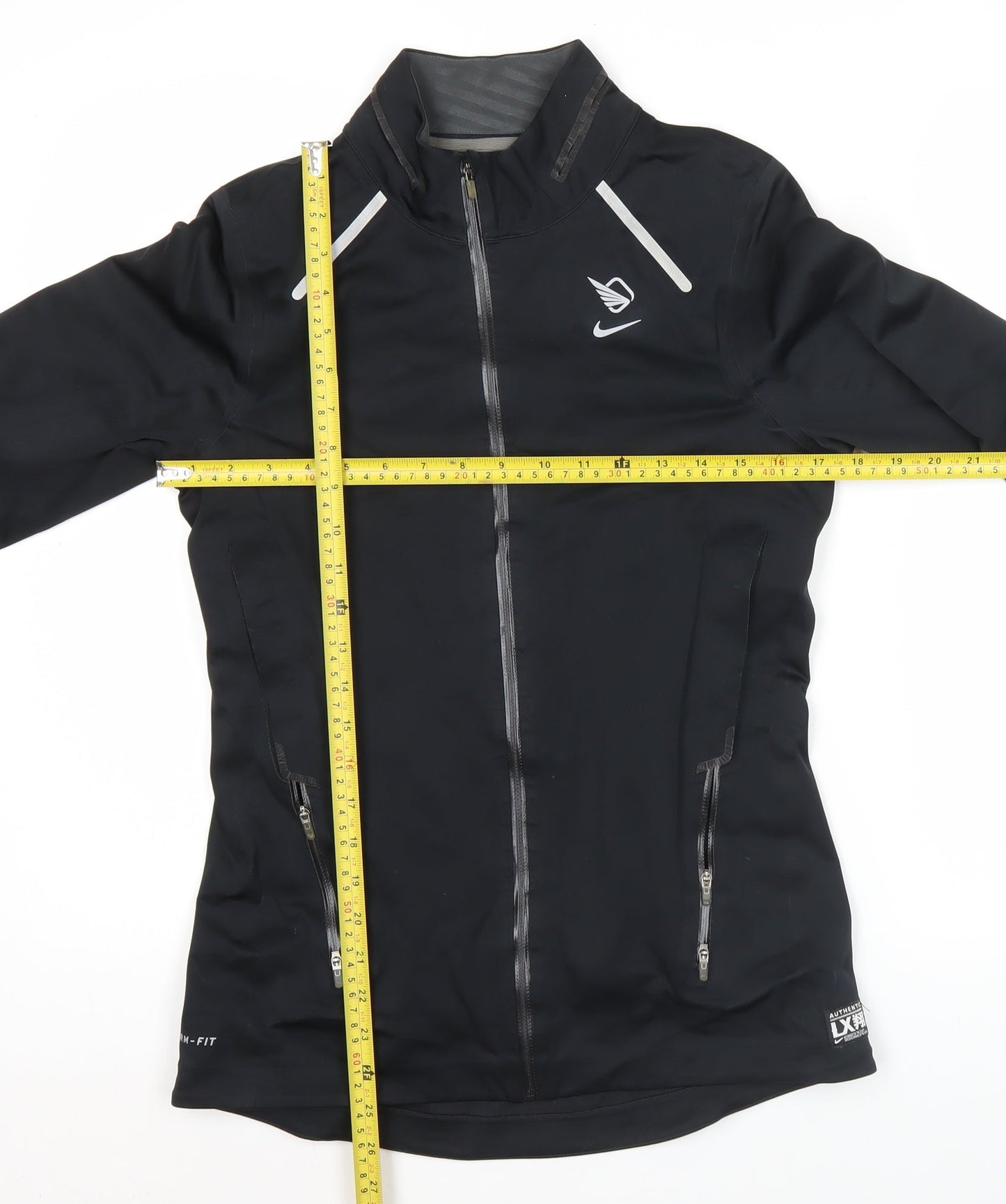 Nike Women Black M Storm-Fit Running Track Jacket Slim Fit