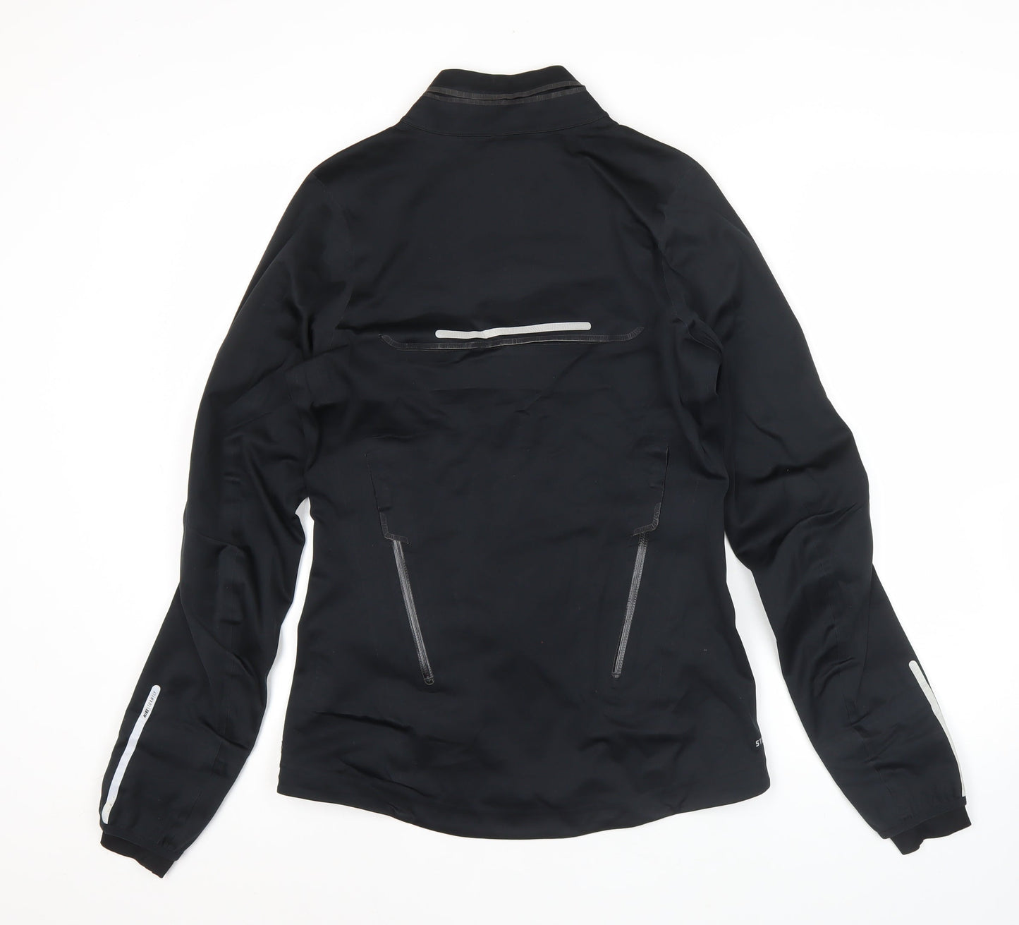 Nike Women Black M Storm-Fit Running Track Jacket Slim Fit