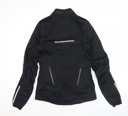 Nike Women Black M Storm-Fit Running Track Jacket Slim Fit