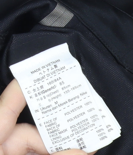 Nike Women Black M Storm-Fit Running Track Jacket Slim Fit