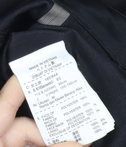 Nike Women Black M Storm-Fit Running Track Jacket Slim Fit