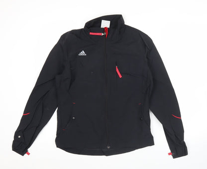 Adidas Womens Black Size 8 Windbreaker Jacket Hooded Lightweight