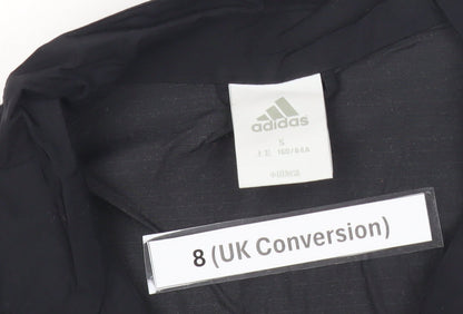 Adidas Womens Black Size 8 Windbreaker Jacket Hooded Lightweight