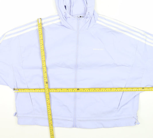 Adidas Neo Women’s Purple Track Jacket Size 8 Hooded Full Zip