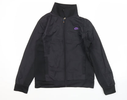 Nike Womens Black Size 12 Track Jacket Full Zip Polyester Sportswear
