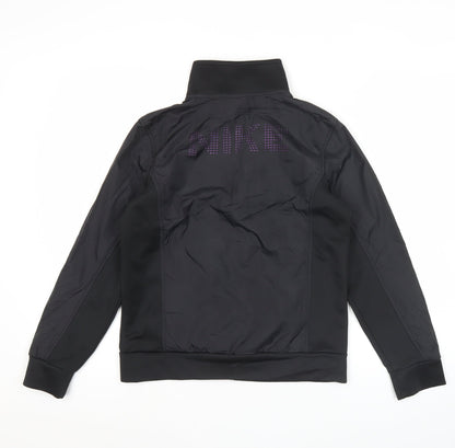 Nike Womens Black Size 12 Track Jacket Full Zip Polyester Sportswear