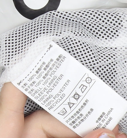 Adidas Womens Black White Size 12 Windbreaker Jacket Hooded