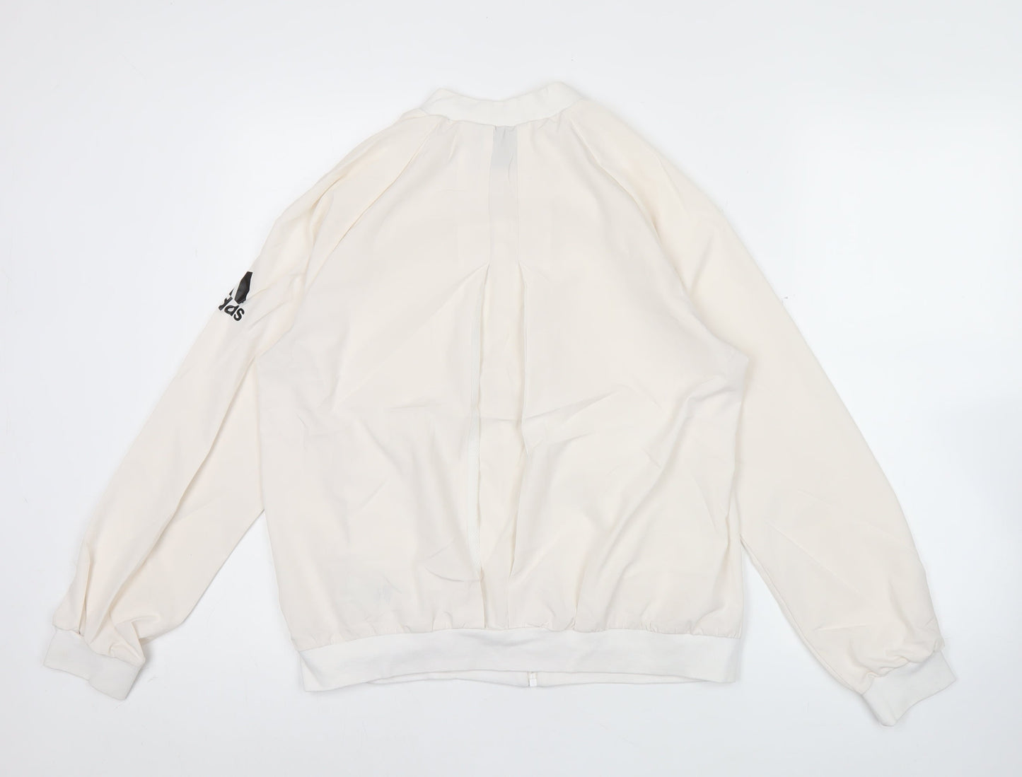 Adidas Womens Ivory Track Jacket Size 14 Full Zip Lightweight Sports