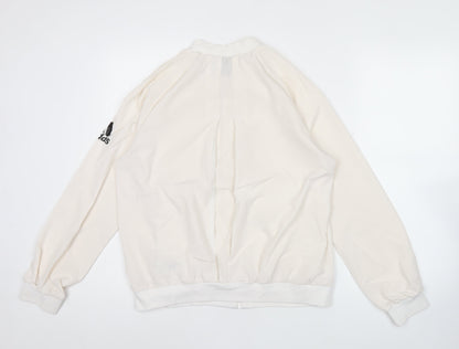 Adidas Womens Ivory Track Jacket Size 14 Full Zip Lightweight Sports