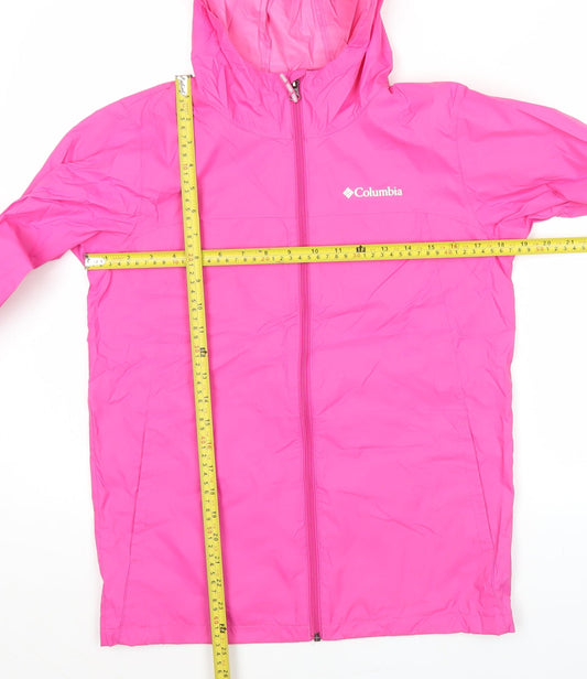 Columbia Teens Pink Waterproof Hooded Rain Jacket L 14/15