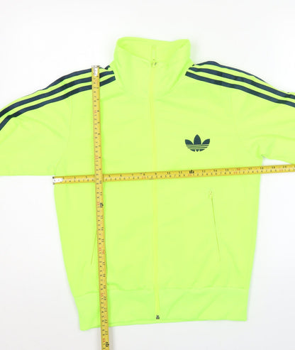 Adidas Men’s Green Track Jacket Size L Full Zip Polyester
